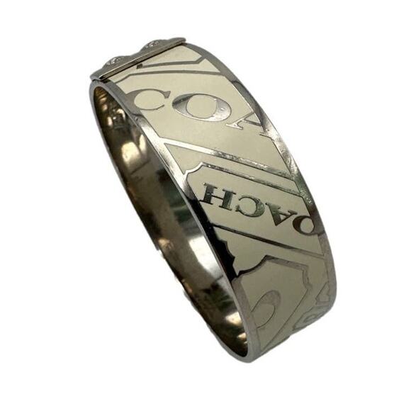 Coach Off White and Silver Bangle Bracelet - Picture 2 of 6